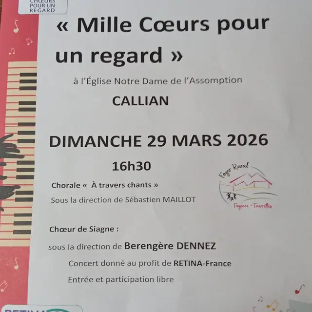 Concert Mille Cœurs pour un regard_Callian