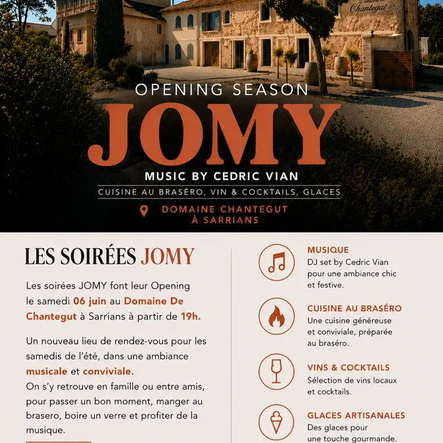 Les Soirées Jomy au Domaine de Chantegut_Sarrians
