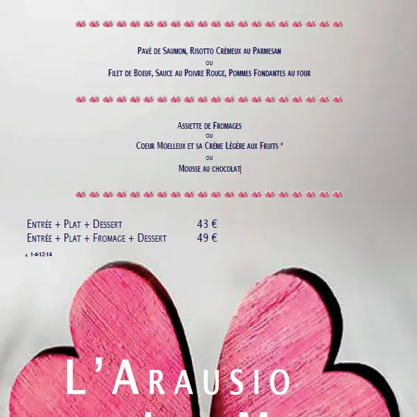 Repas de Saint Valentin à l'Arausio_Orange