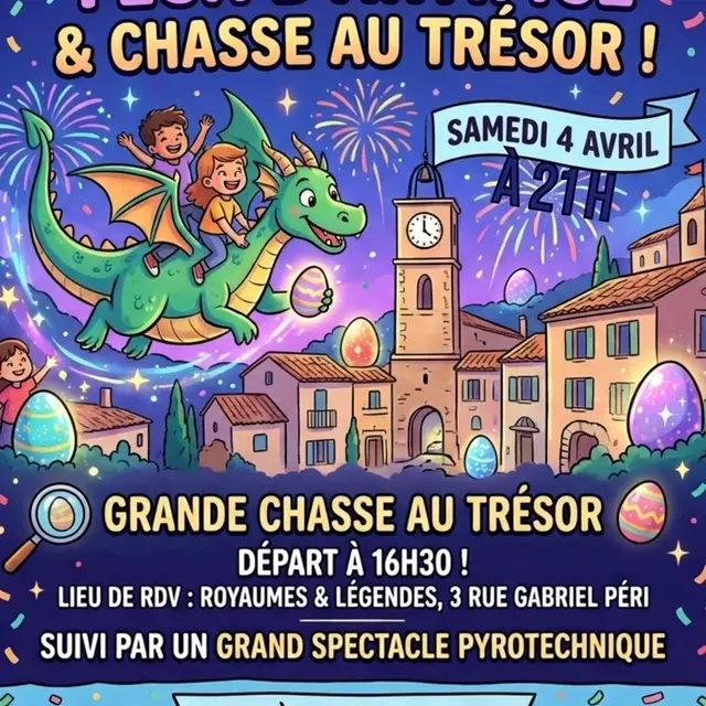 Chasse aux œufs et feu d'artifice_Aups