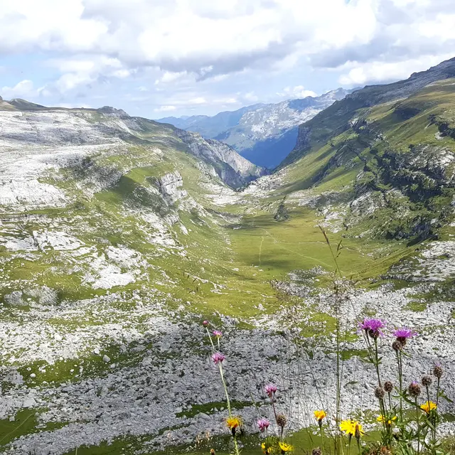 Vue sur le Vallon de Sales depuis le haut du Dérochoir