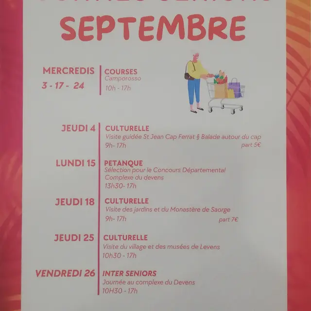 Les sorties séniors de Septembre