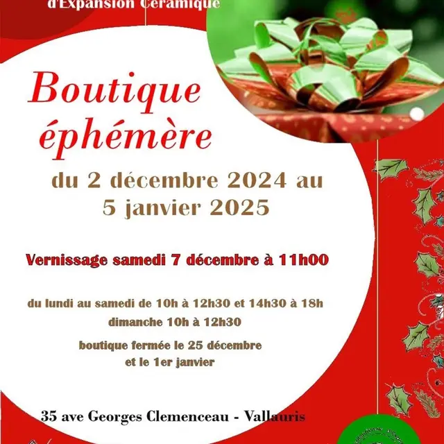 Boutique éphémère de Noël de l'A.V.E.C_Vallauris Golfe - Juan