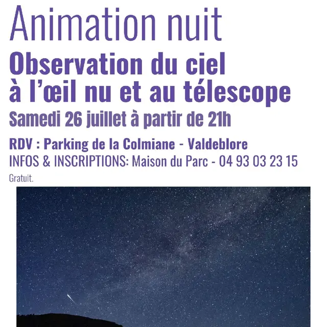 Animation nuit par le Parc national du Mercantour_Valdeblore