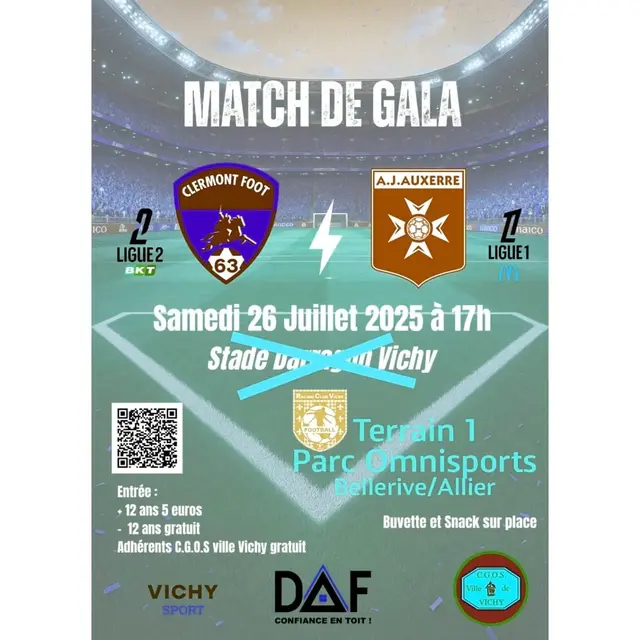 Match de gala Clermont-foot 63 vs AJ Auxerre_Vichy