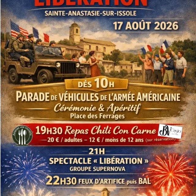 Commémoration de la Libération : défilé, spectacle et feu d'artifice_Sainte-Anastasie-sur-Issole
