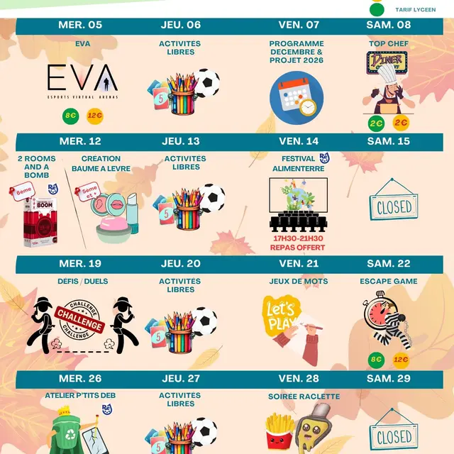 Animations de Ré Jeunesse au Bois-Plage-en-Ré - Novembre_Le Bois-Plage-en-Ré