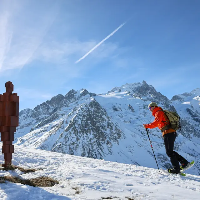 Crête de l'Aiguillon en raquettes_Villar-d'Arêne
