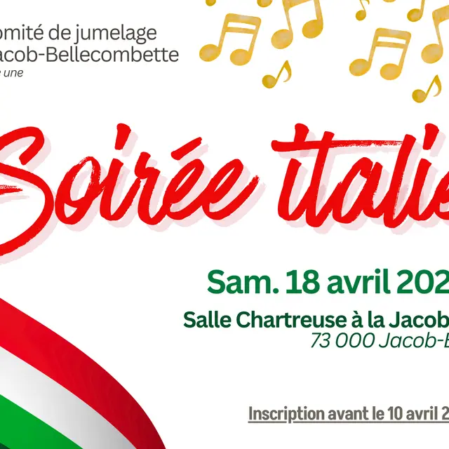 Soirée italienne du comité de jumelage de Jacob-Bellecombette