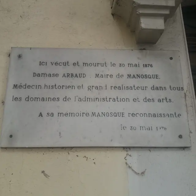 Plaque Damase Arbaud