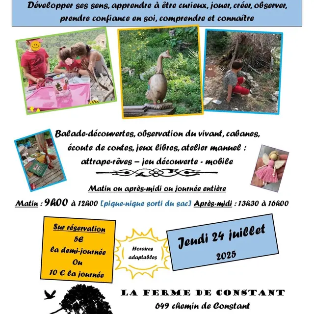 Atelier Forêt pour enfants à la Ferme de Constant_Séguret