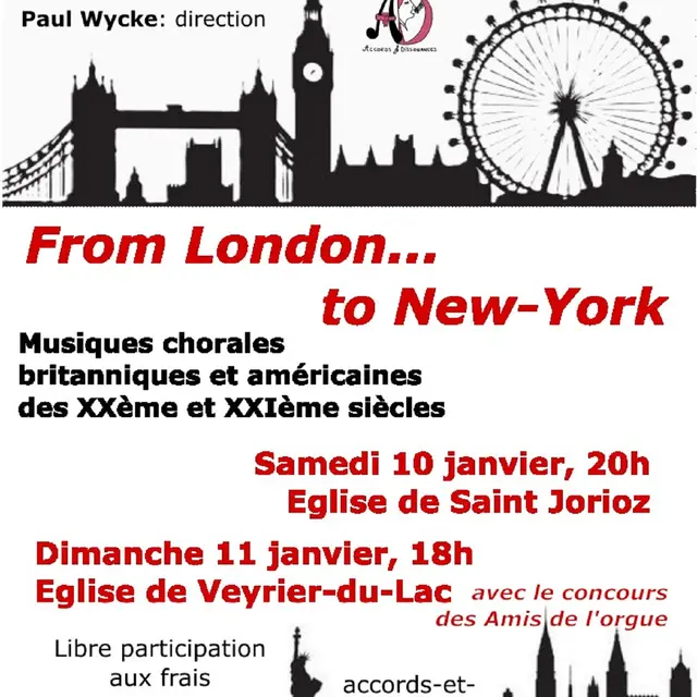 Concert : From London to New-York - Musiques chorales britanniques et américaines des XXe et XXIe siècles_Saint-Jorioz