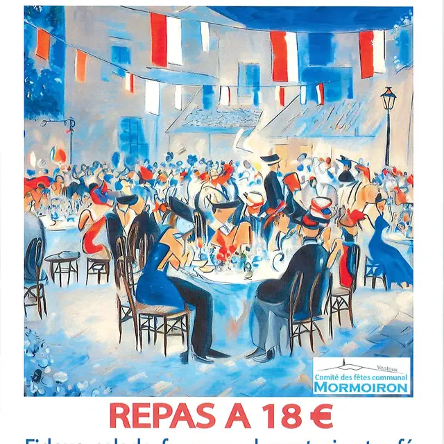 Repas spectacle du 14 juillet à Mormoiron