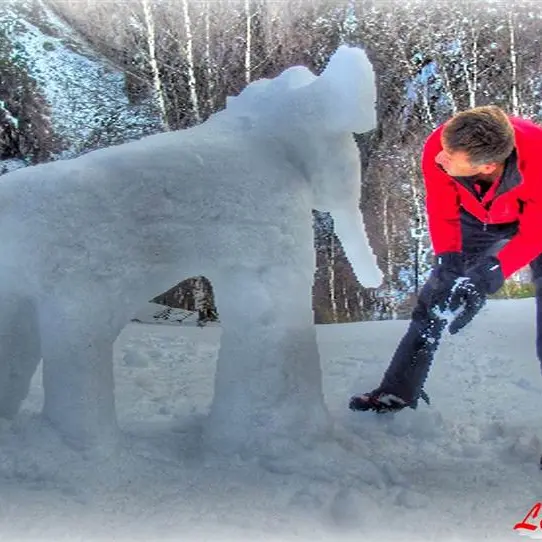 Land art - Sculpture sur neige avec le Dahu Ariégeois_Ax-les-Thermes