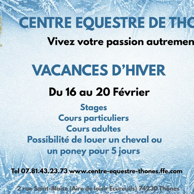 Vacances d'hiver au centre équestre_Thônes