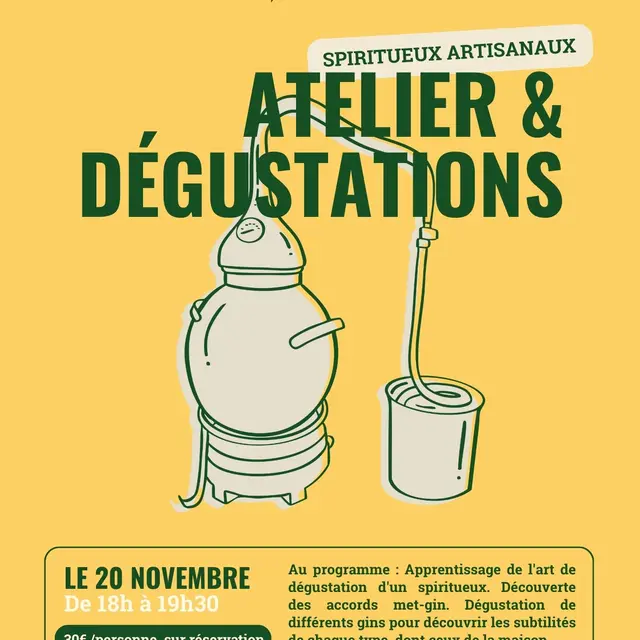 Atelier et dégustations de spiritueux artisanaux