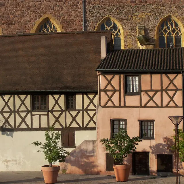 Roanne, les façades à la nuit tombée._Roanne