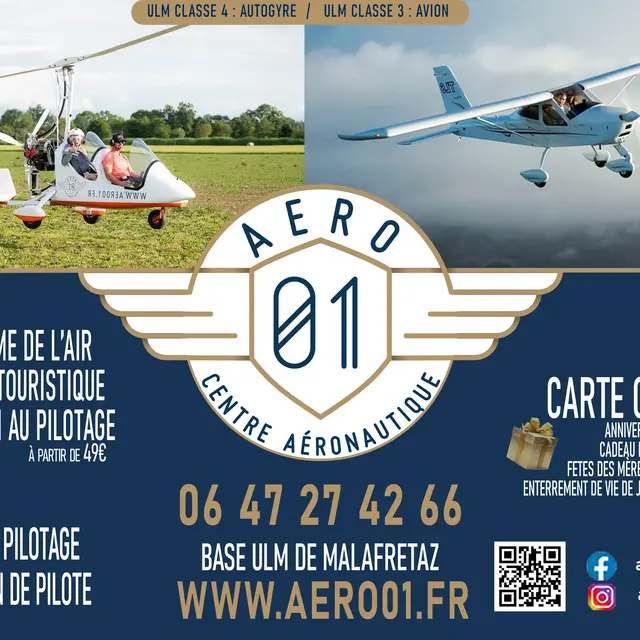 Aéro01-Affiche-Autogyre Avion Ultra Leger-Bapteme de l'Air-Ecole de Pilotage-Initiation Pilotage-Achat Vente Location-Entretien Maintenance-Ain-Rhones Alpes