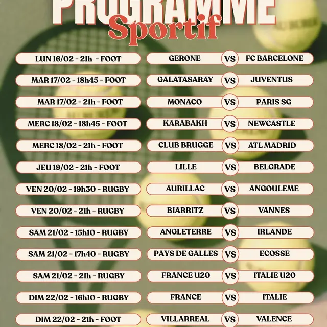 Diffusion de matchs rugby et foot_Aurillac