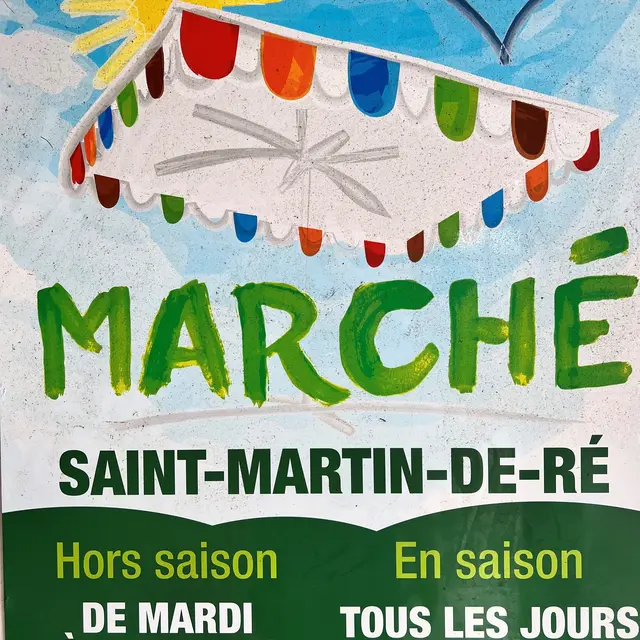 Affiche marché couvert alimentaire