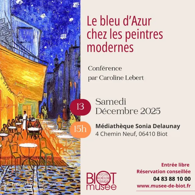 Conférence : Le bleu d'Azur chez les peintres modernes «Le bleu d’Azur chez les peintres modernes»_Biot