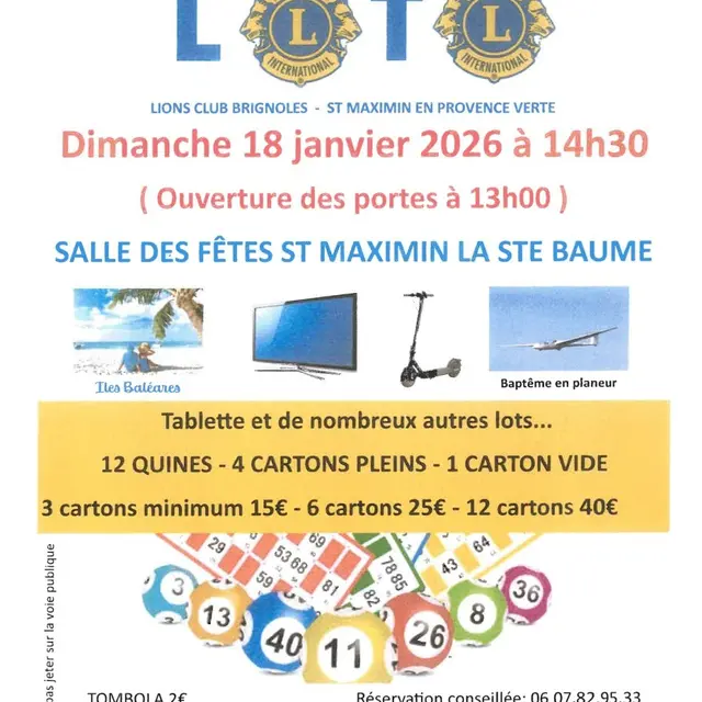 Grand loto du Lions Club de Brignoles_Saint-Maximin-la-Sainte-Baume