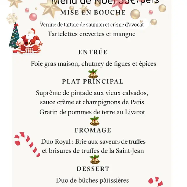 Menu de Noël_Le Candi_Courmangoux