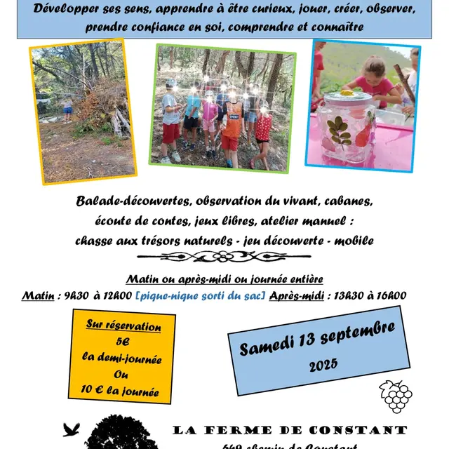 Atelier Forêt pour enfants à la Ferme de Constant_Séguret