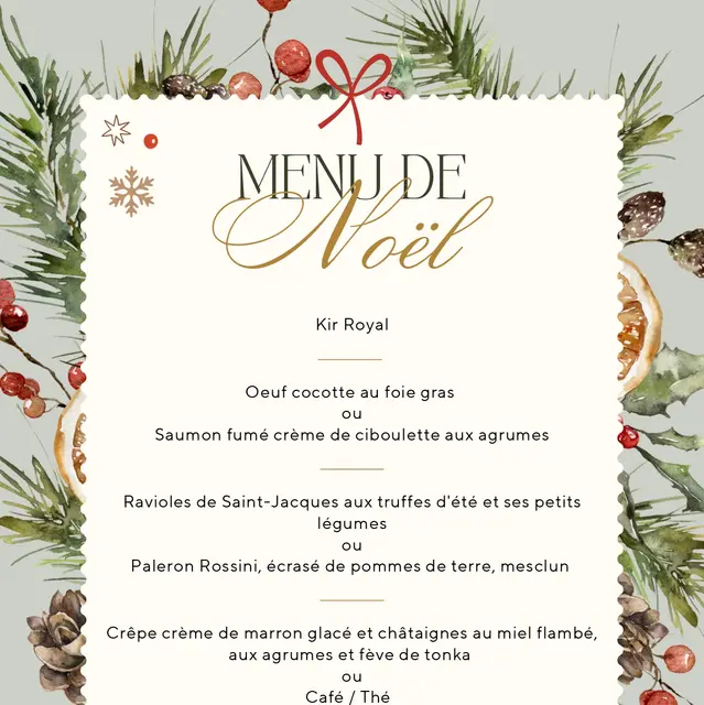 Menu Réveillon de la Saint Sylvestre : Au bureau_Aurillac