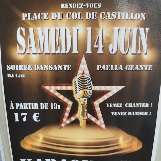 Soirée Danse -Karaoke-Paëlla géante en plein air_Castillon