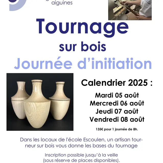 Journées d'initiation au tournage sur bois