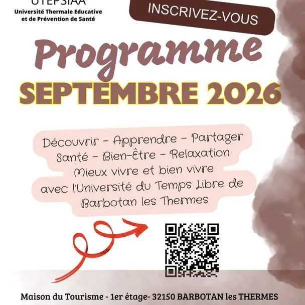 Programme 2026 des Rendez-vous et ateliers de l'UTEPSIAA à Barbotan-les-Thermes_Cazaubon