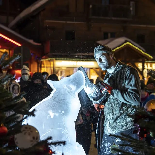 Sculpture sur glace