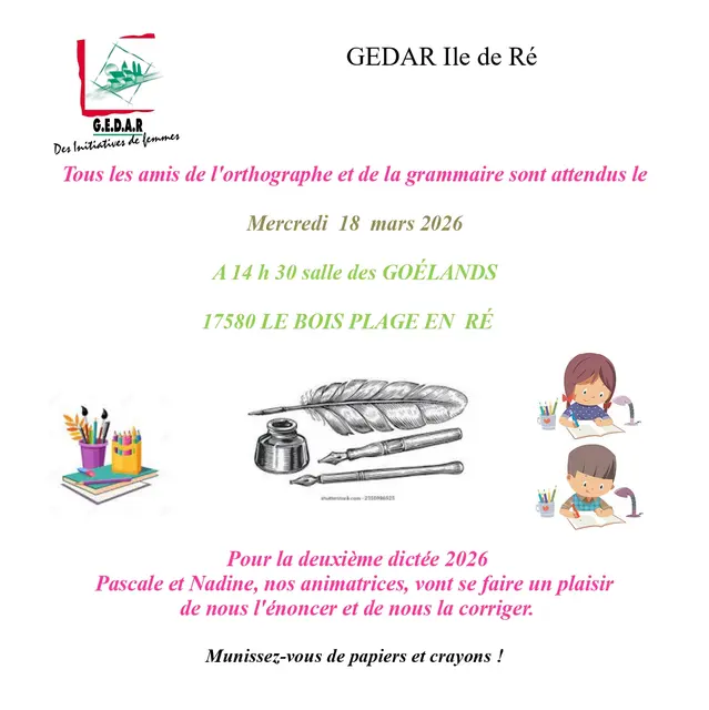 2ème dictée du Gedar_Le Bois-Plage-en-Ré