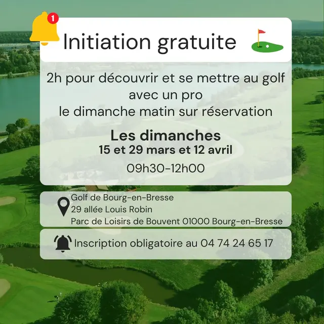Visuel Golf de Bourg en Bresse Initiatioin gratuite