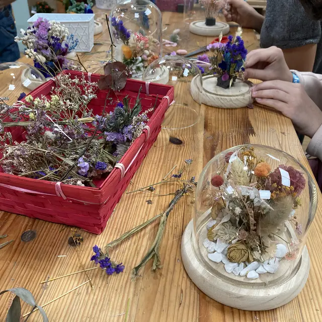 Cloche fleurs séchées