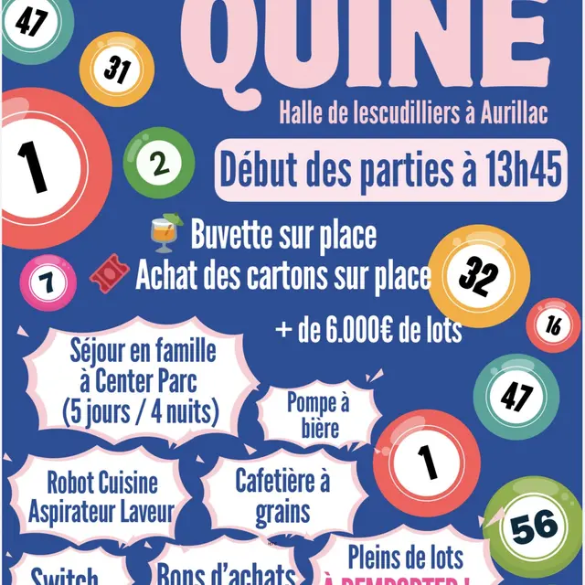 Quine à la Halle de Lescudilliers_Aurillac