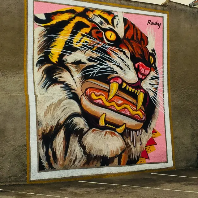 Rauky, mur peint Roche-La-Molière
