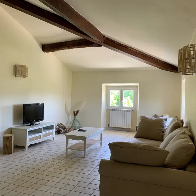 Salon appartement T2 Grenache Gîte des Anglades