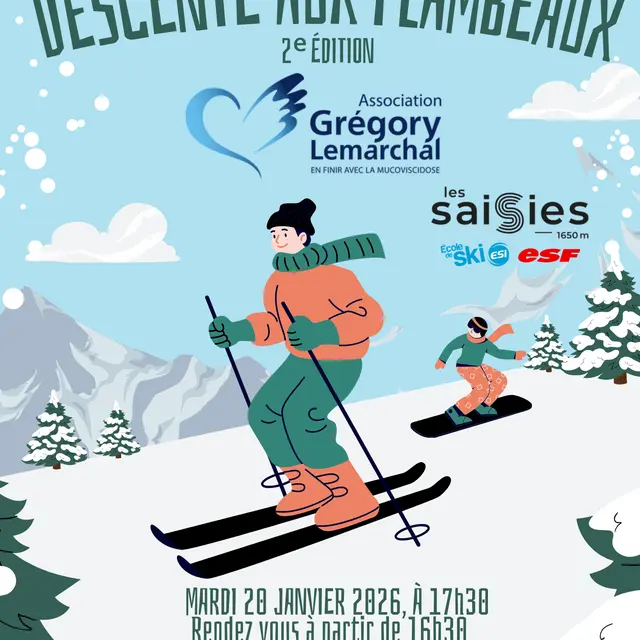 Descente aux flambeaux caritative pour LANA_Les Saisies