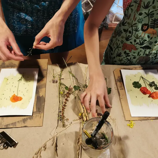 Atelier artistique : cyanographie végétale_Moulin de Carra_Ville-la-Grand
