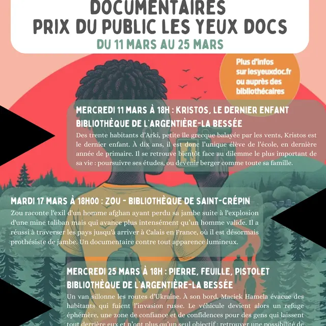Soirées projections documentaires prix du Public les Yeux Docs_L'Argentière-la-Bessée