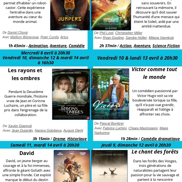Programme du cinéma Le Montcelet du 24 mars au 14 avril 2026_Entre-deux-Guiers