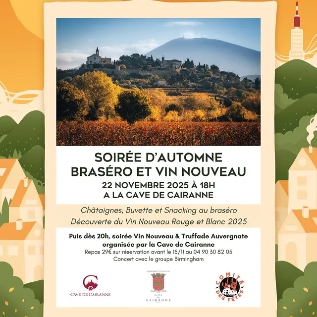 Soirée d'Automne, Braséro et Vin Nouveau - Les Automnales en Vaison Ventoux_Cairanne