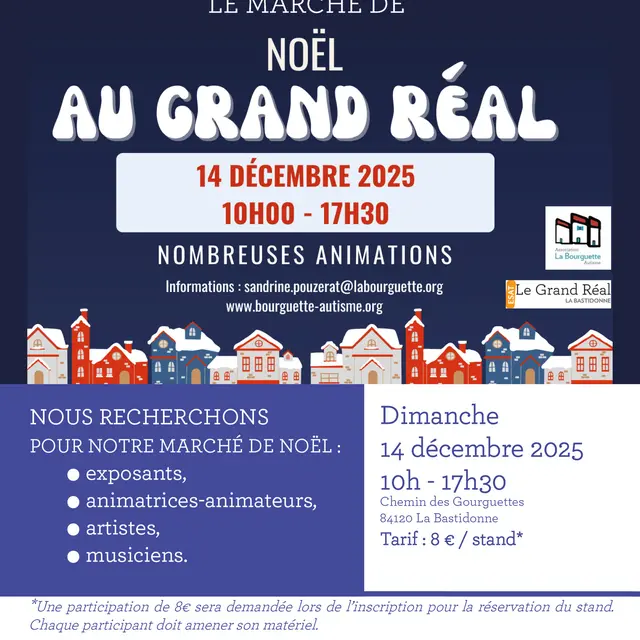 affiche recherche exposant marché de noël du Grand Réal