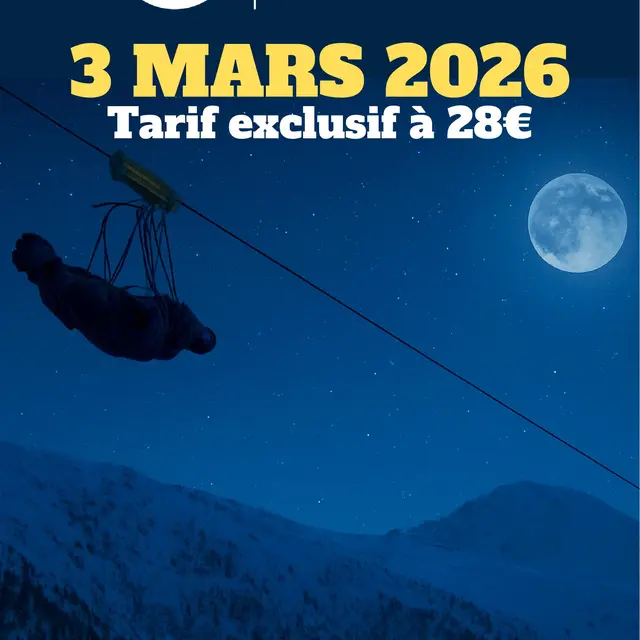 La Tyrolienne a 10 ans !! Vol en Nocturne à La Colmiane._La Colmiane