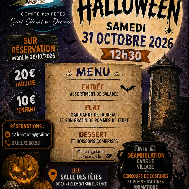 Halloween : Repas, déambulation et concours_Saint-Clément-sur-Durance