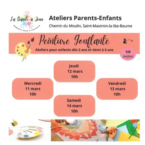 Atelier : Peinture gonflante - (enfants 2 et demi - 6 ans)_Saint-Maximin-la-Sainte-Baume