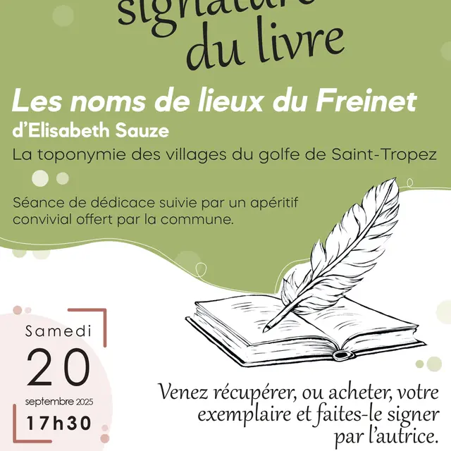 Soirée de signature du livre « Les noms de lieux du Freinet »_La Garde-Freinet