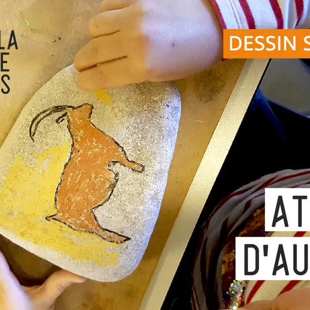 Atelier de la Préhistoire : Dessin sur galet_Vassieux-en-Vercors